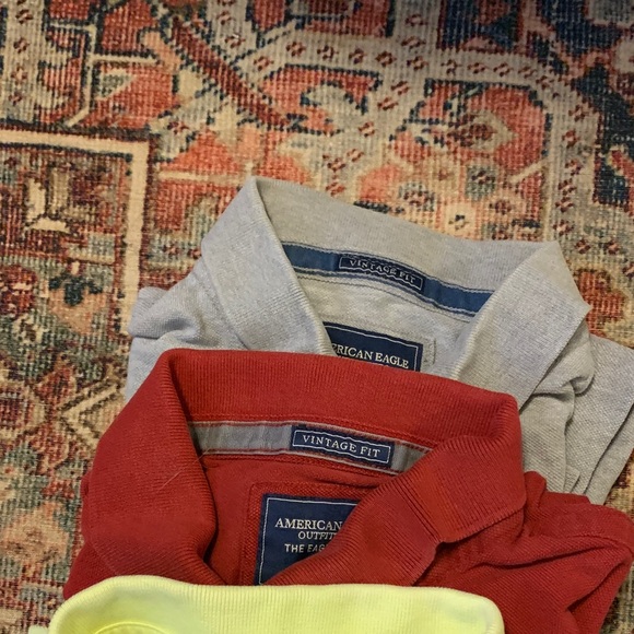 American Eagle Outfitters Men's Polo Shirts - Gray, Red, Yellow, Light Blue - Picture 3 of 3